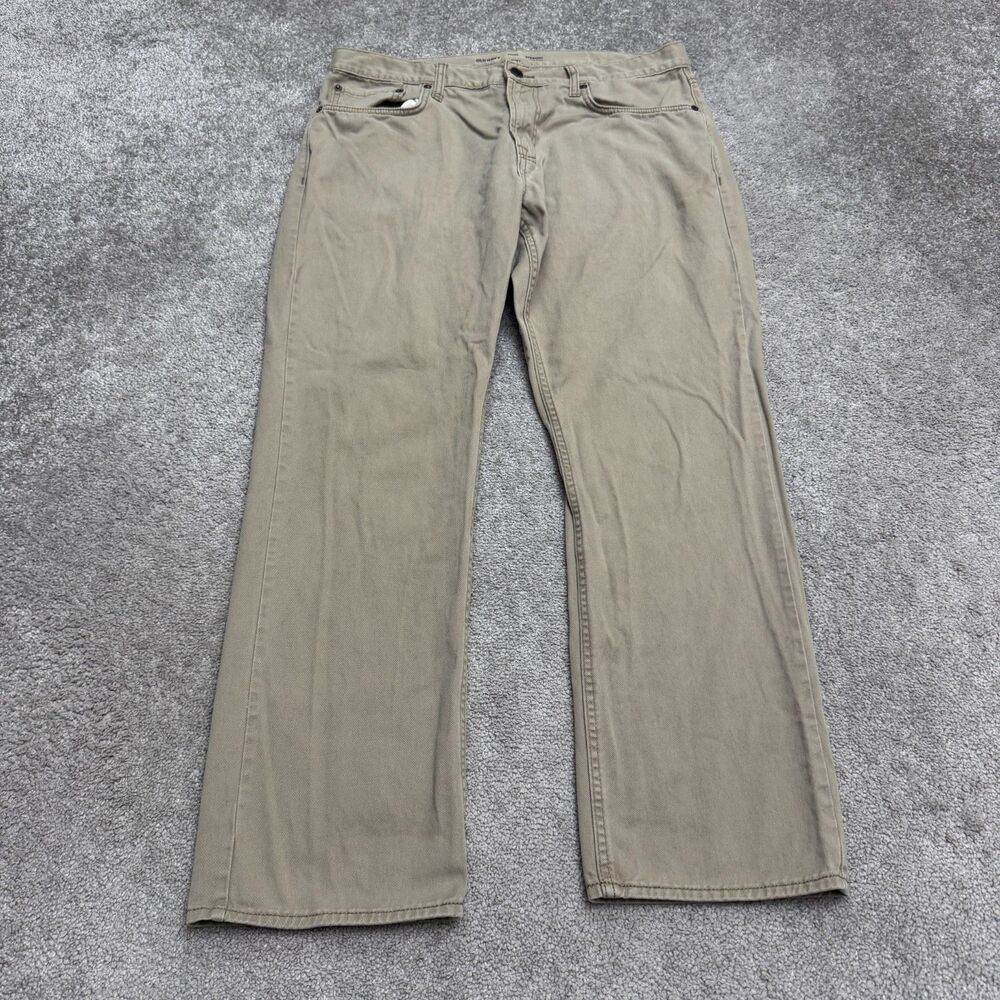 Old Navy Straight Fit Cotton Chino Pants Mens 36x32 Khaki Tan Built In Tough